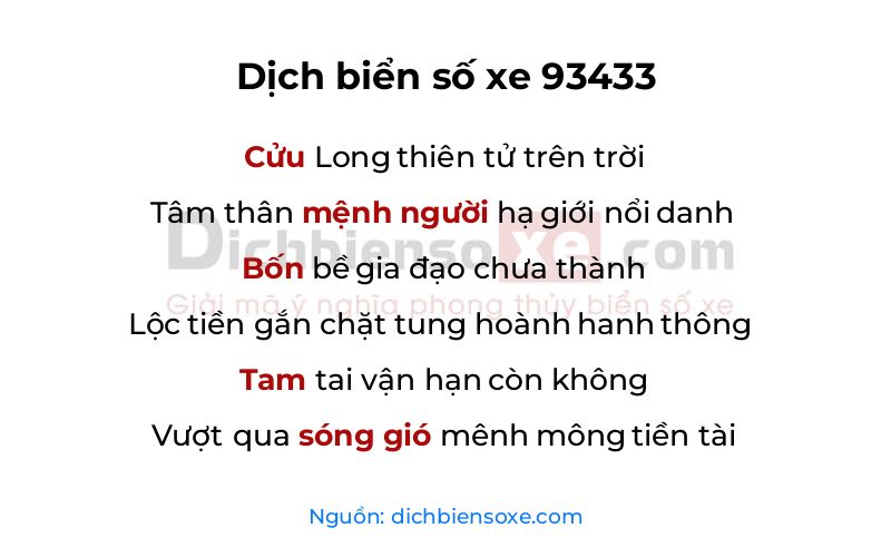 Dịch thơ biển số 93433