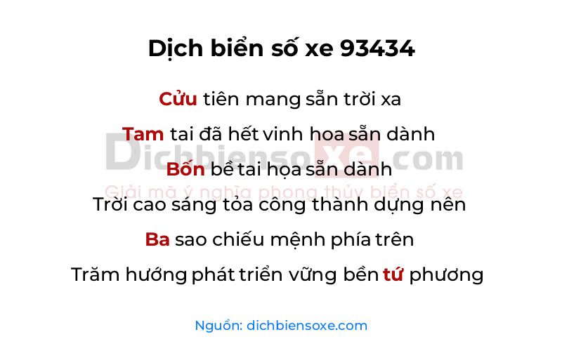 Dịch thơ biển số 93434