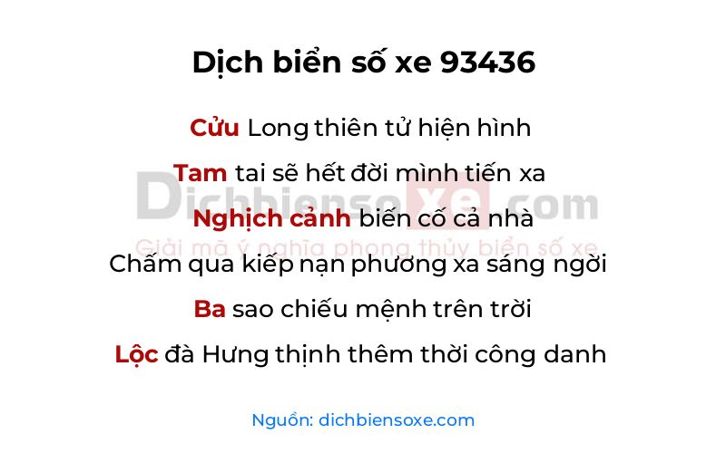 Dịch thơ biển số 93436