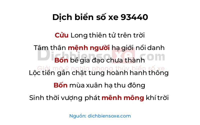 Dịch thơ biển số 93440