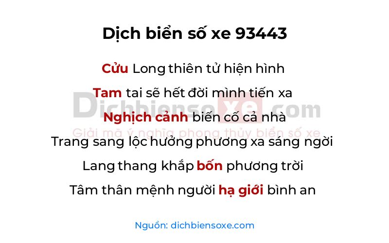 Dịch thơ biển số 93443