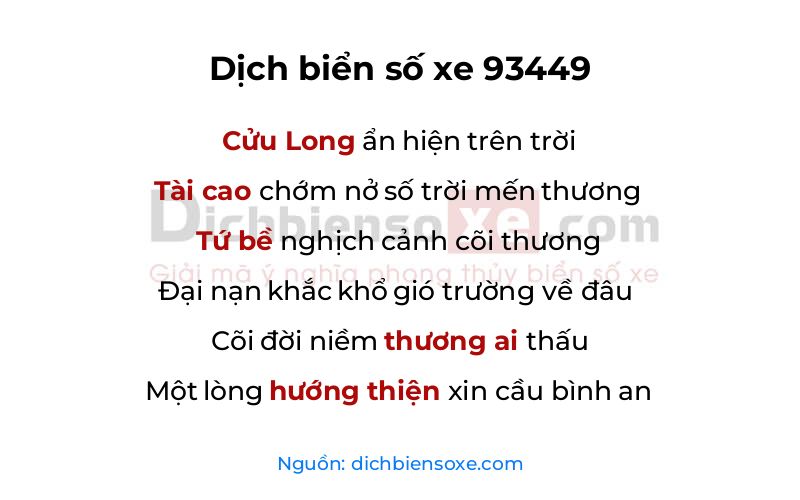 Dịch thơ biển số 93449