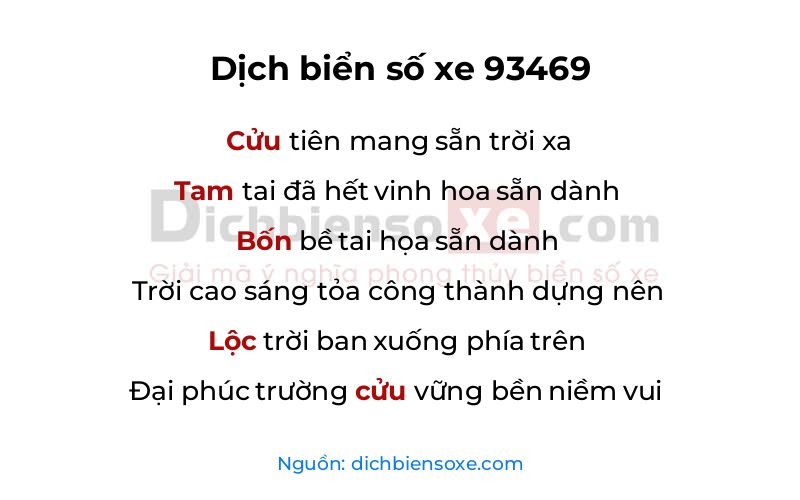 Dịch thơ biển số 93469