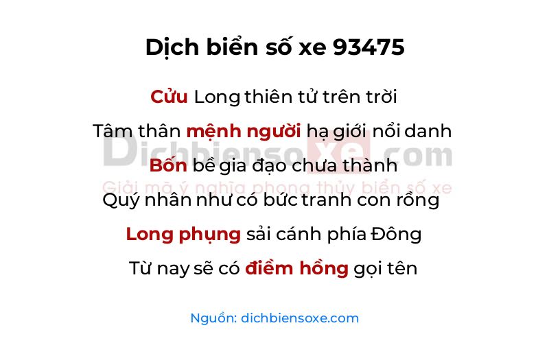 Dịch thơ biển số 93475