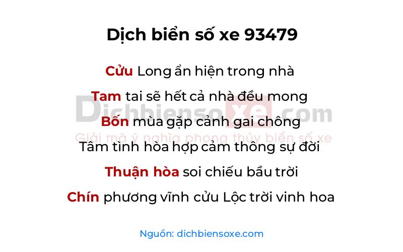 Dịch thơ biển số 93479