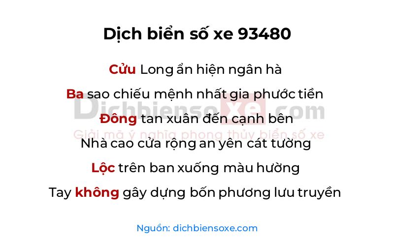Dịch thơ biển số 93480