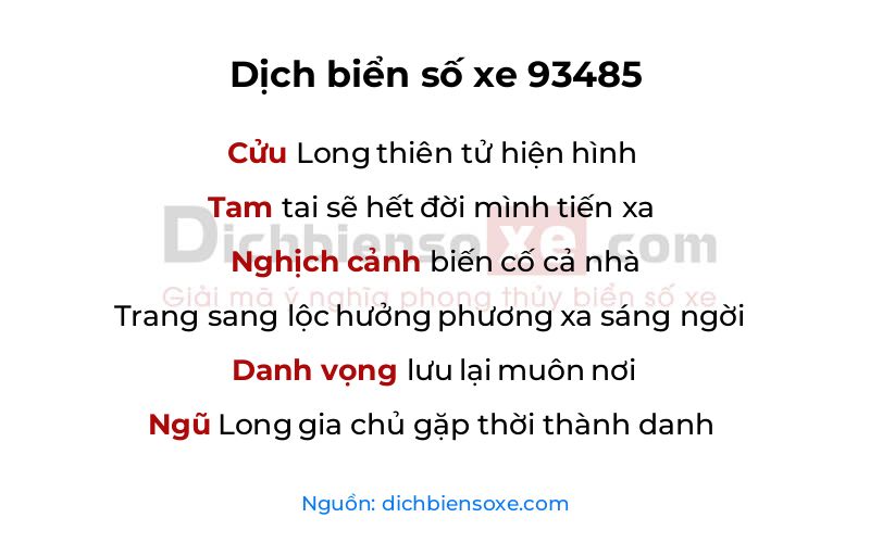 Dịch thơ biển số 93485