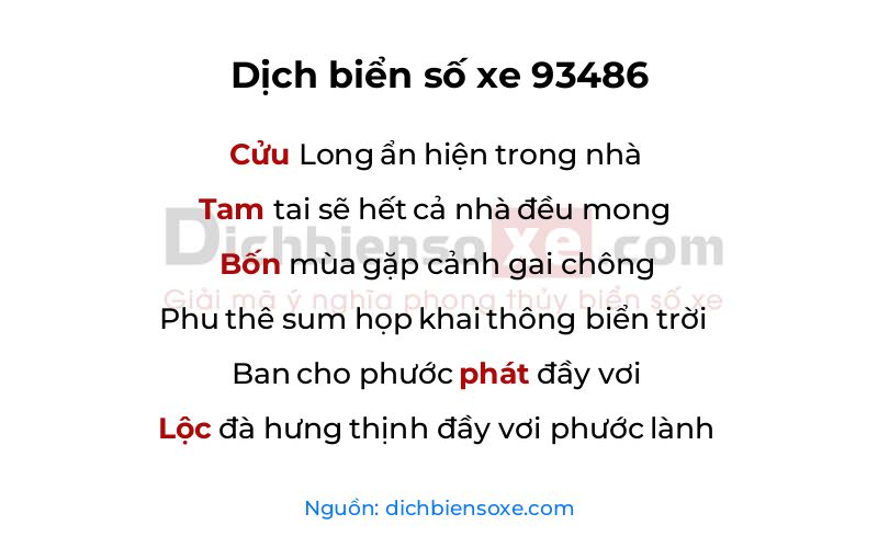 Dịch thơ biển số 93486
