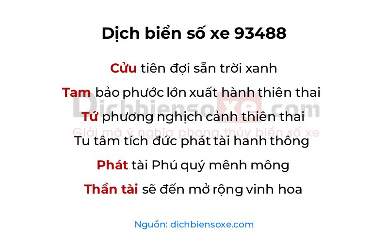 Dịch thơ biển số 93488