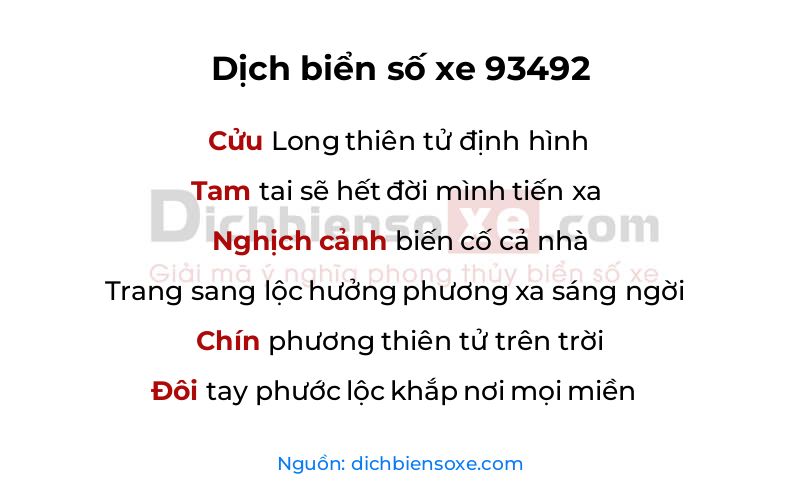 Dịch thơ biển số 93492