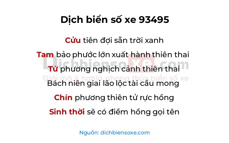 Dịch thơ biển số 93495
