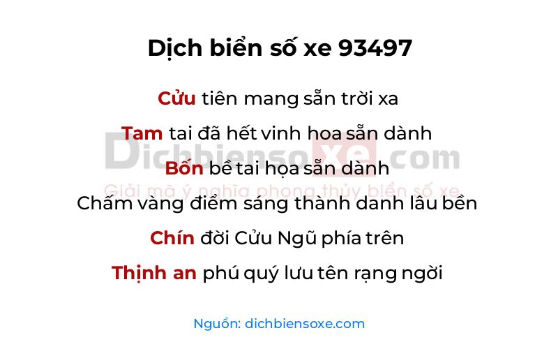Dịch thơ biển số 93497