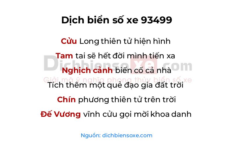 Dịch thơ biển số 93499