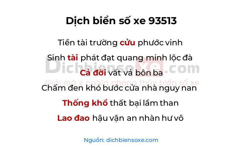 Dịch thơ biển số 93513