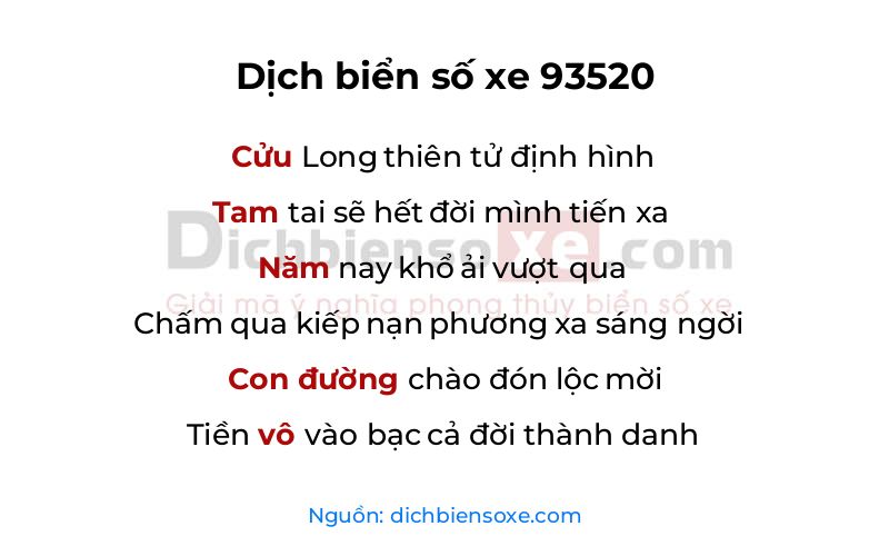 Dịch thơ biển số 93520