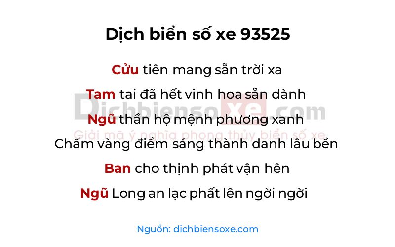 Dịch thơ biển số 93525