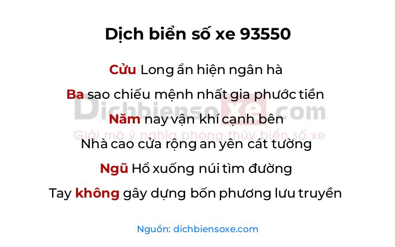 Dịch thơ biển số 93550