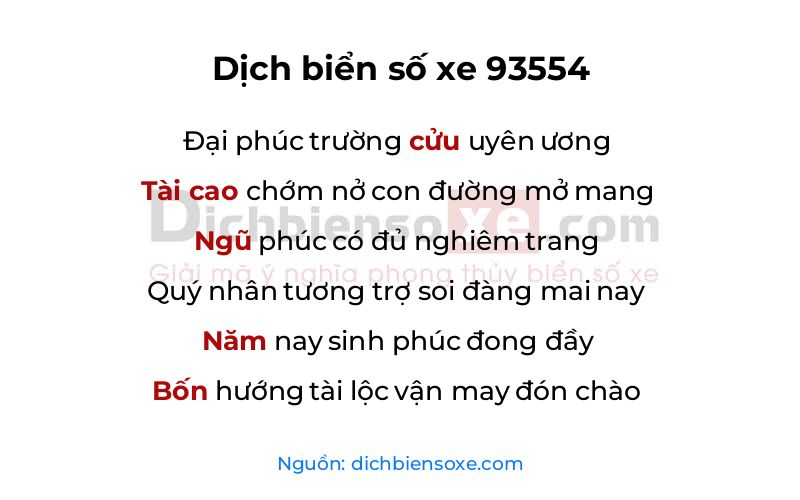 Dịch thơ biển số 93554