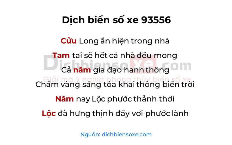 Dịch thơ biển số 93556