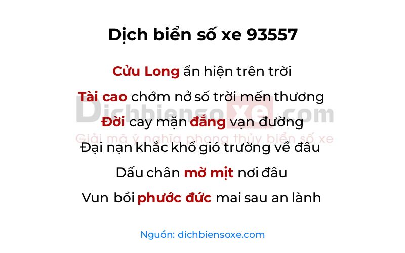 Dịch thơ biển số 93557