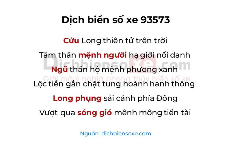 Dịch thơ biển số 93573