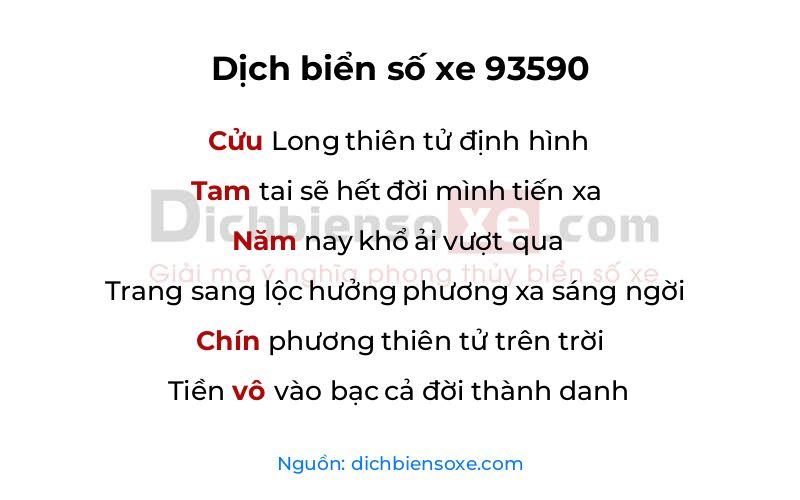 Dịch thơ biển số 93590