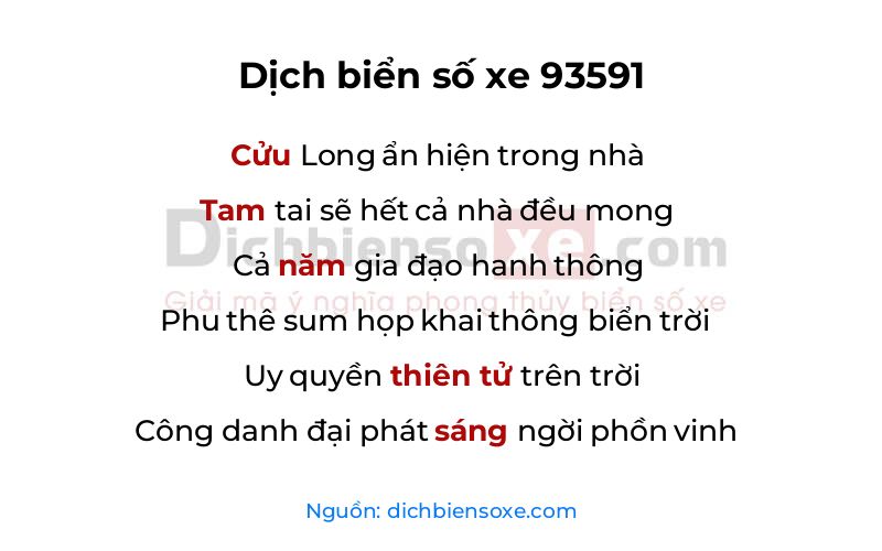 Dịch thơ biển số 93591