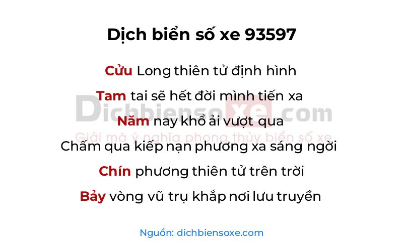 Dịch thơ biển số 93597