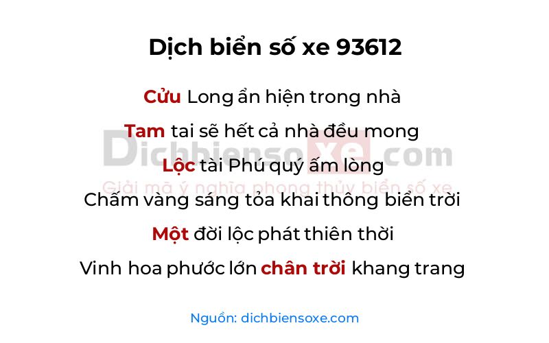 Dịch thơ biển số 93612