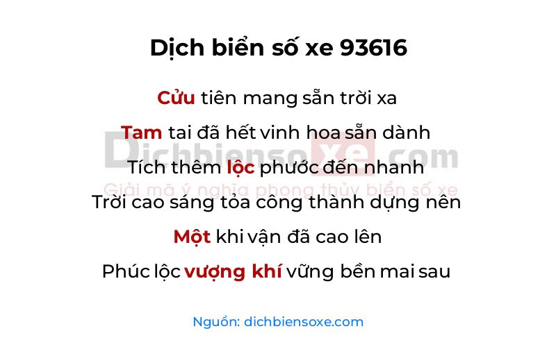 Dịch thơ biển số 93616