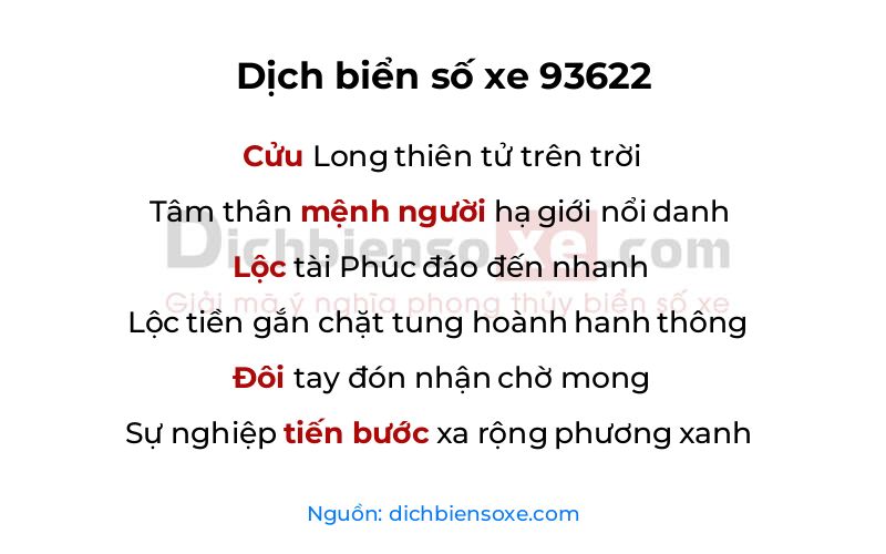 Dịch thơ biển số 93622