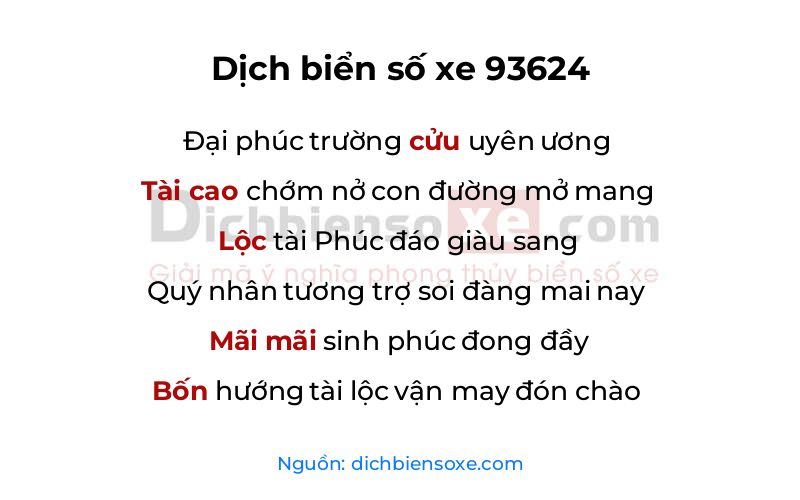 Dịch thơ biển số 93624