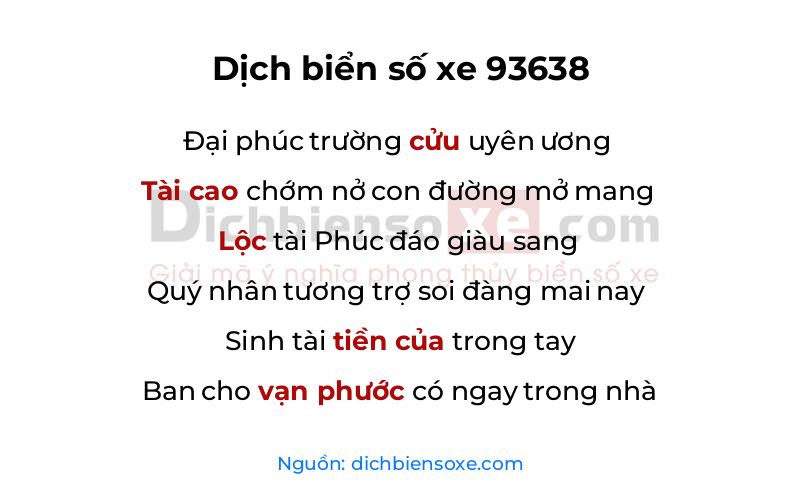 Dịch thơ biển số 93638
