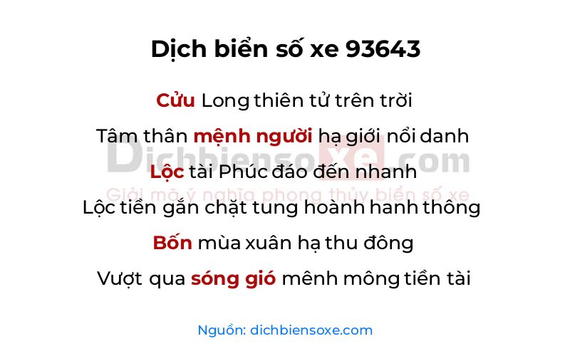 Dịch thơ biển số 93643