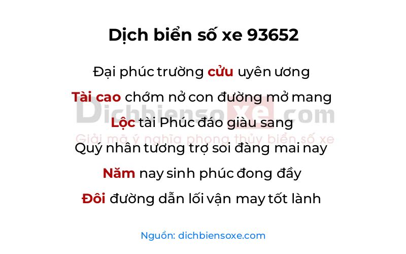 Dịch thơ biển số 93652