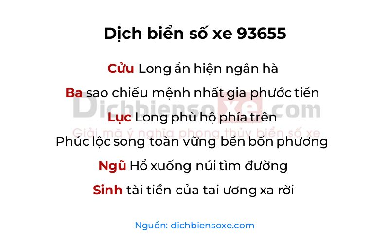 Dịch thơ biển số 93655