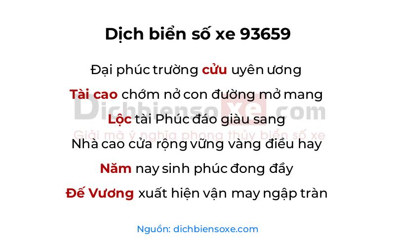 Dịch thơ biển số 93659