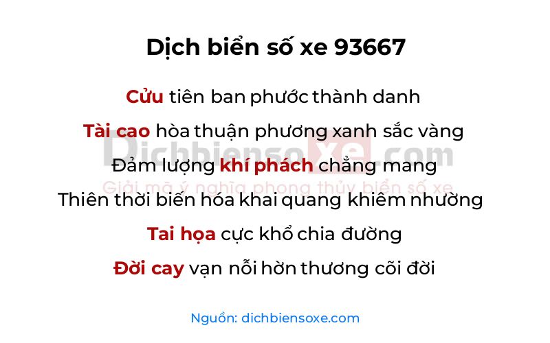 Dịch thơ biển số 93667