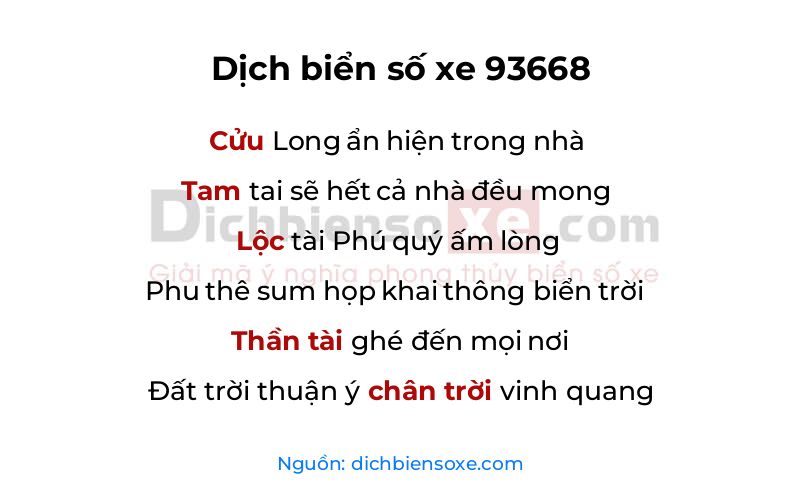 Dịch thơ biển số 93668