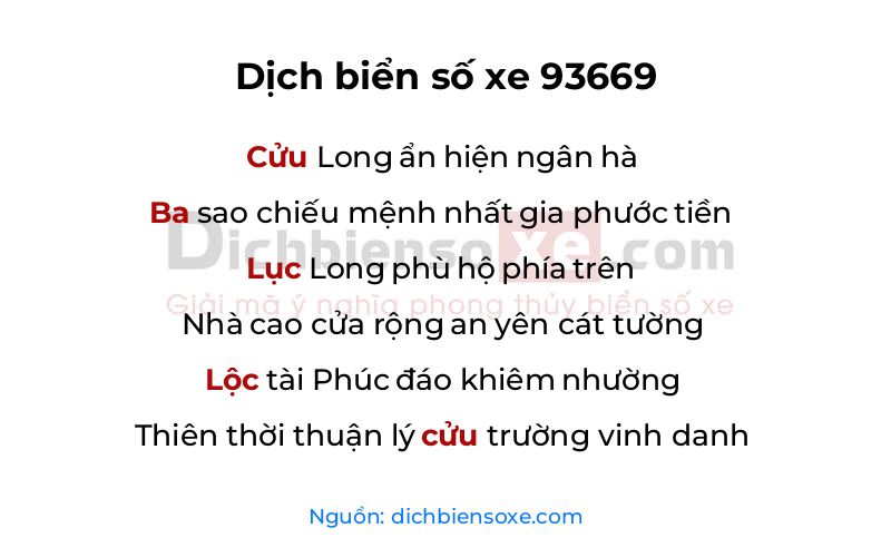 Dịch thơ biển số 93669