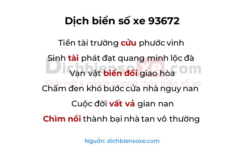 Dịch thơ biển số 93672