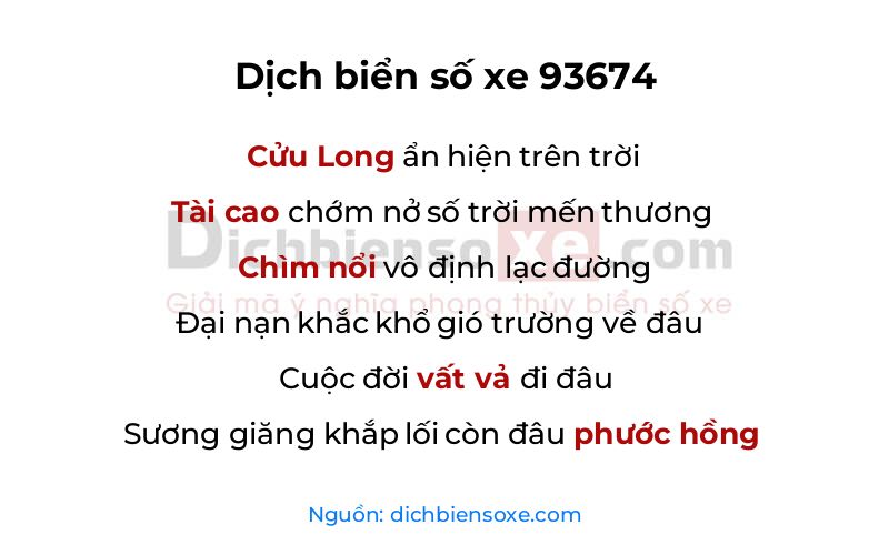 Dịch thơ biển số 93674
