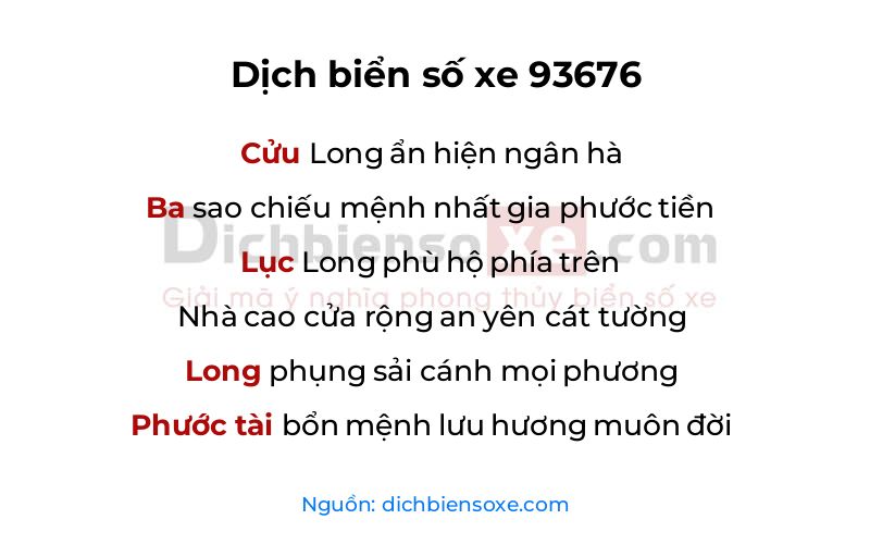 Dịch thơ biển số 93676
