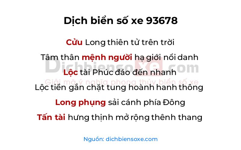 Dịch thơ biển số 93678