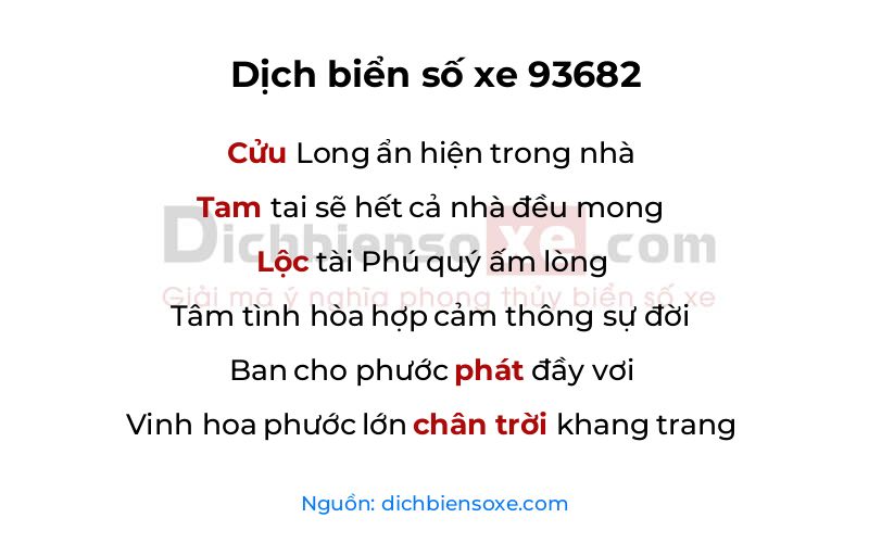 Dịch thơ biển số 93682