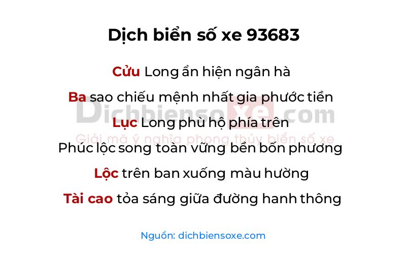 Dịch thơ biển số 93683
