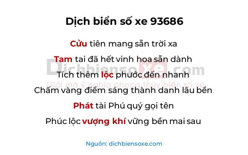 Dịch thơ biển số 93686