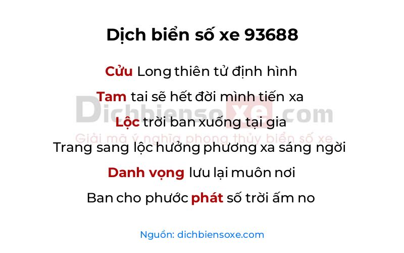 Dịch thơ biển số 93688