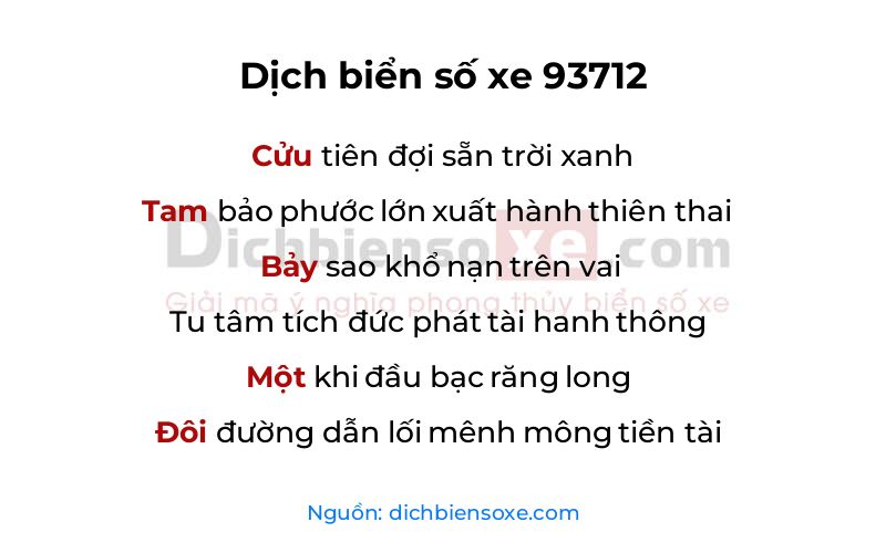Dịch thơ biển số 93712