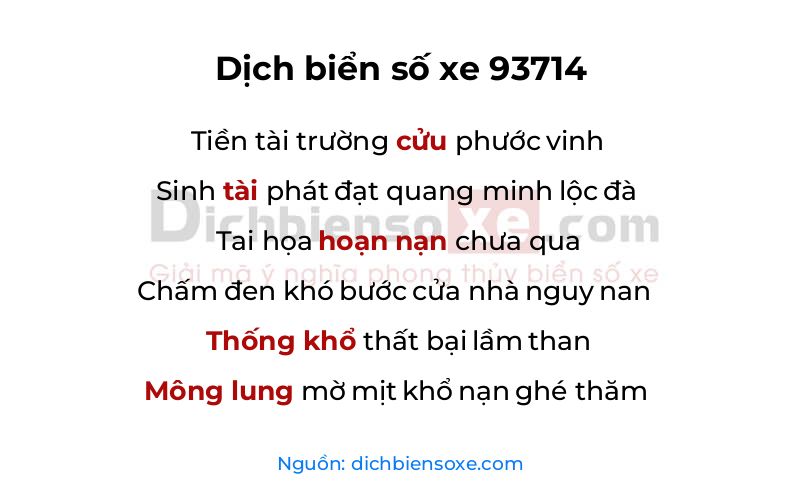 Dịch thơ biển số 93714